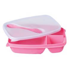 3 Compartment On The Go Lunch Box, Pink