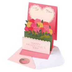 Pop Up Valentine's Day Card - Bouquet