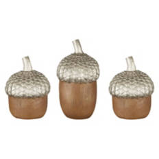 Set of 3 - Silver Top Acorns