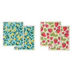 4 Pack Swedish Dish Cloths - Fruits