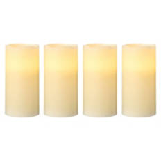 4 Piece Flameless LED Vanilla Scent Candle Set, Ivory