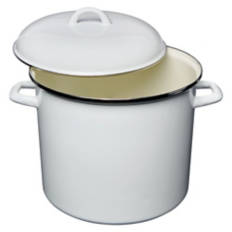 12 Quart Porcelain Enamel Stock Pot, Matte Cream