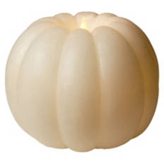 LED Novelty Pumpkin Candle - Ivory, Wide