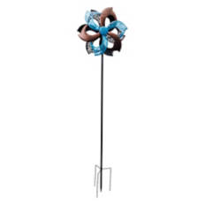 Wind Spinner - Flower Blue & Bronze