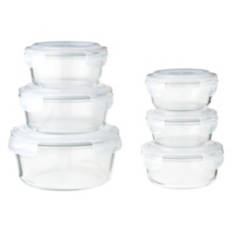 12 Piece Round Glass Bowls - Gray