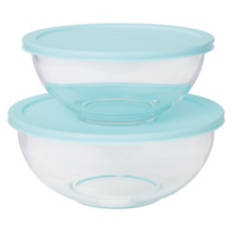 Round Glass Container - Blue