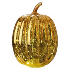 7.5" x 10.25" LED Glass Pumpkin - Orange