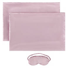 2 Pack Silky Soft Feel Satin Pillowcase & Eye Mask, Purple