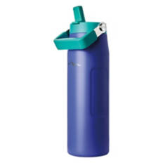 24 oz Insulated Water Bottle with Straw, Purple