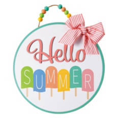 15" Indoor/Outdoor Circle Sign - Hello Summer