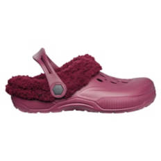 Ladies Warm lined Clogs - Burgundy, 9/10