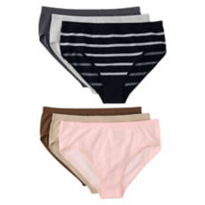 6 Pack Ladies Seamless Hipster, XL