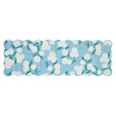 2' x 6' Washable Scalloped Runner - Hydrangeas
