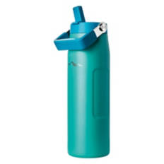 24 oz Insulated Water Bottle with Straw, Teal