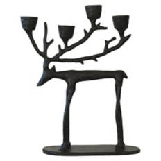 Reindeer  Shaped Candleholder, Black
