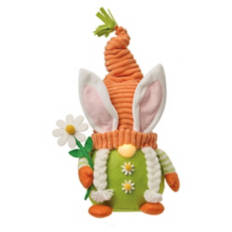16" Tall LED Bunny Gnome - Daisy Carrot