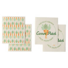 4 Pack Easter Swedish Dish Cloths - Carrot