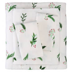 Queen Size Flannel Sheet Set - Botanical