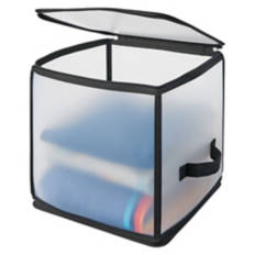 Collapsible Zip Storage - Clear with Black Trim