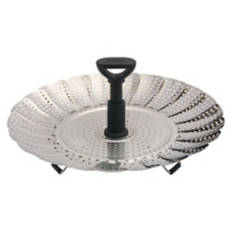 Collapsible Stainless Steel Steamer, Black