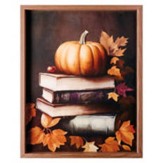 Fall Framed Wall Art - Pumpkin Books
