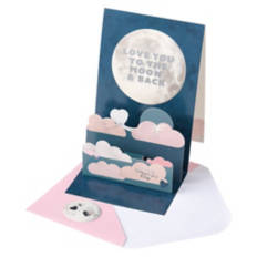 Pop Up Valentine's Day Card - Moon & Back