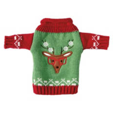 Ugly Sweater Wine Bottle Cover - Reindeer Decal