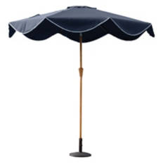 9 Foot Scalloped Market Umbrella, Dark Blue