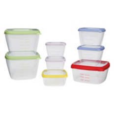 16 Piece Durable Food Storage Containers, Multi Color Lid