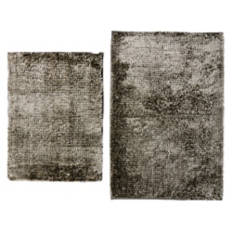 2 Piece Luxury Chenille Bath Rug, Gray