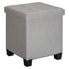 Storage Ottoman with Bin & Reversible Lid, Gray