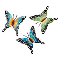 3 Pack Butterfly Shaped Metal Wall Art