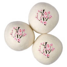 3 Pack Wool Dryer Balls, Print Cherry Blossom