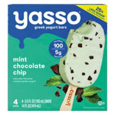 Frozen Greek Yogurt Mint Chocolate Chip Bars, 4 count