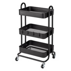 3 Tier Rolling Cart, Black