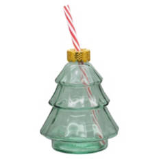 Holiday Ornament Glass Sipper - Green Tree