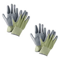 2 Pack Nitrile Gardening Gloves - Green, L
