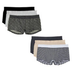 6 Pack Ladies Seamless Shorty Underwear, M