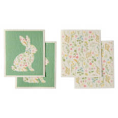 4 Pack Easter Swedish Dish Cloths - Floral