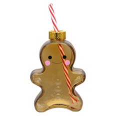 Holiday Ornament Glass Sipper - Gingerbread Man