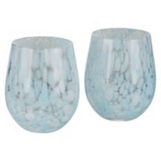 2 Pack Confetti Tumbler Glassware, Blue