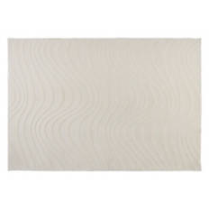 Soft Touch High-Low Faux Fur Rug - Beige Waves