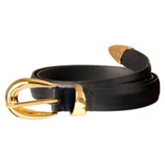 Ladies Genuine Leather Dress Belt - Black, S