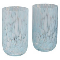 2 Pack Confetti Tall Glassware, Blue
