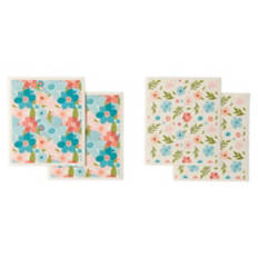 4 Pack Swedish Dish Cloths - Watercolor Floral