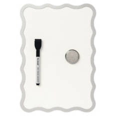 Scalloped Shaped Desktop Dry Erase Board, Silver