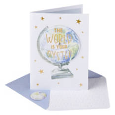 Graduation Greeting Card - Globe