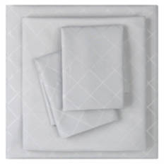 Queen Size Diamond Embossed Microfiber Sheet Set, Gray