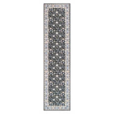2' x 8' Oversized Washable Runner - Charcoal Medallion