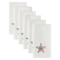 17"X 17" Americana Napkins - Red White & Blue Stars, 6 pack